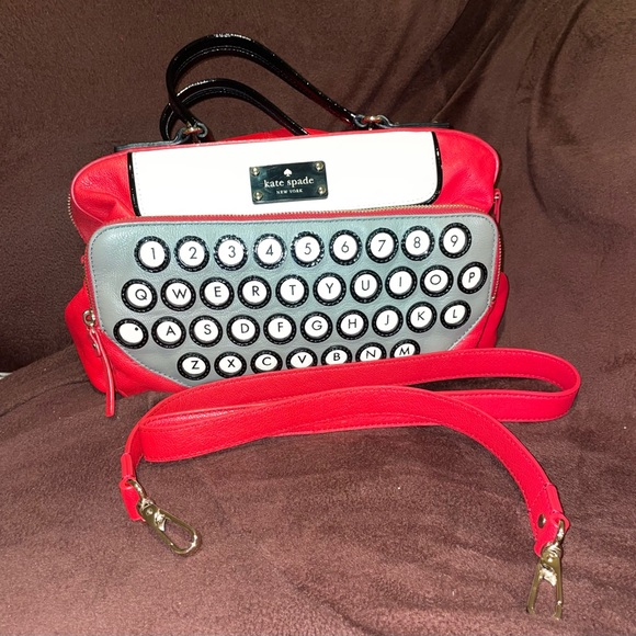 kate spade Handbags - Kate Spade typewriter purse (leather) (rare) (comes with dust bag)